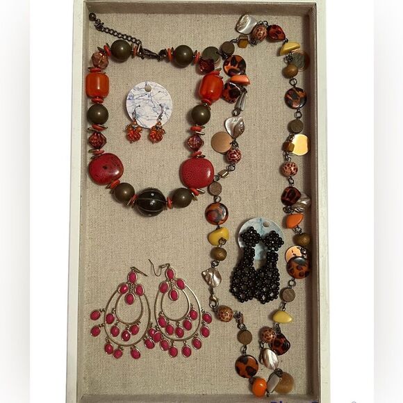 Vintage Jewelry Bundle Lot Orange - Picture 1 of 5